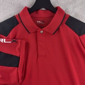 RLX‎ Ralph Lauren Polo Shirt Mens Size XL Red Black Athletic Performance
